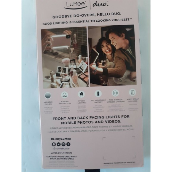 New LuMee Duo Zebra Glitter Print Illuminating Case For iPhone XS Max - Picture 4 of 4